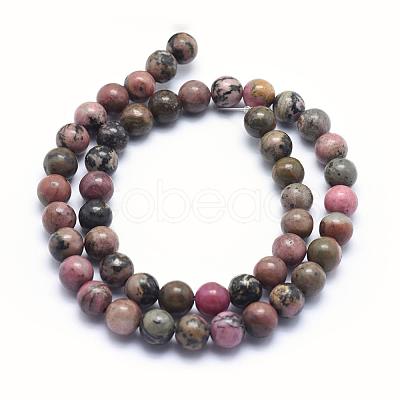 Natural Rhodonite Beads Strands G-G717-3mm-1
