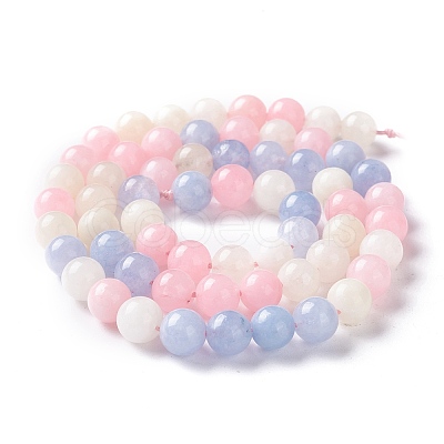 Natural White Jade Imitation Morganite Beads Strands X-G-I299-F14-6mm-1