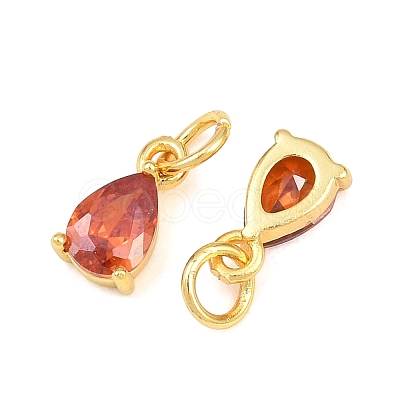 Brass Pave Cubic Zirconia Charms KK-K340-51G-07-1