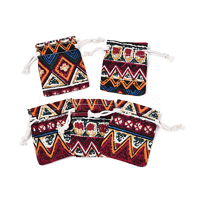 Ethnic Style Burlap Packing Pouches ABAG-N009-06A-01-1