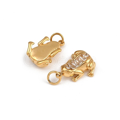 304 Stainless Steel Rhinestone Charms STAS-P410-22G-1