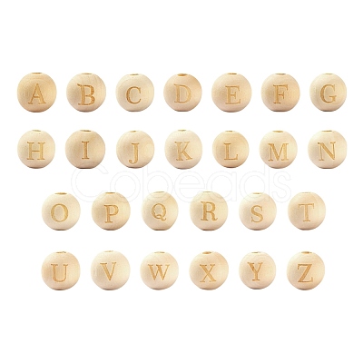 104Pcs 26 Style Unfinished Natural Wood European Beads WOOD-LS0001-03-1