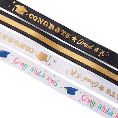 4 Styles Graduation Pattern Polyester Ribbon OCOR-TA0003-31-1