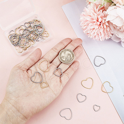 60Pcs 6 Style 304 Stainless Steel Linking Ring STAS-SC0004-53-1