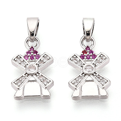 Brass Micro Pave Cubic Zirconia Pendants KK-N257-69P-1