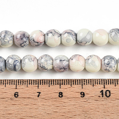 Baking Paint Glass Beads Strands DGLA-N003-8mm-C05-1