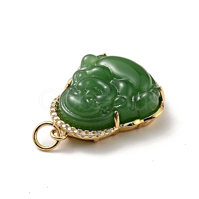 Natural Dyed Jade Pendants KK-C242-06G-03-1