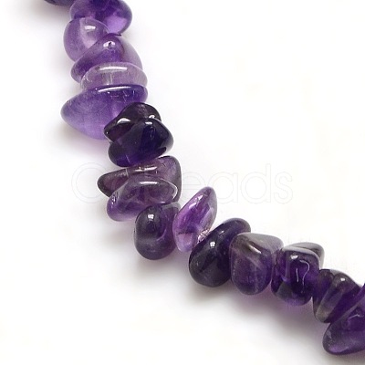 Natural Amethyst Chips Beads Strands G-P030-02-1