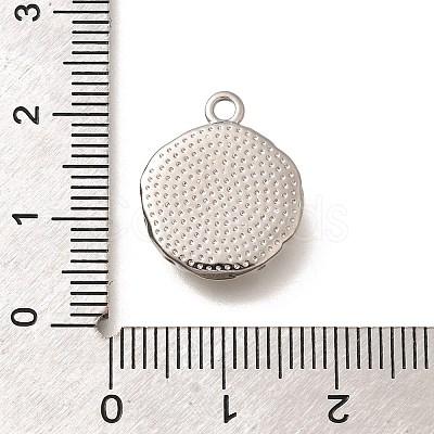 Brass Pave Natural White Shell Pendants KK-B127-10P-1