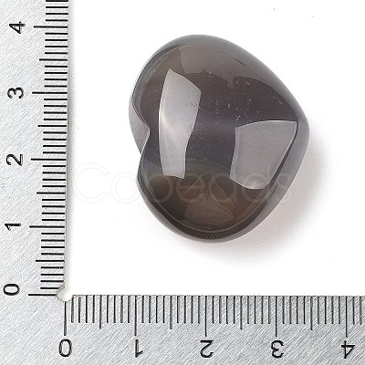 Natural Grey Agate Love Heart Stone G-I367-03E-1