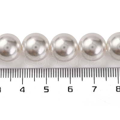 Baking Paint Pearlized Glass Pearl Round Bead Strands X-PEAR-H019-02E-04-1