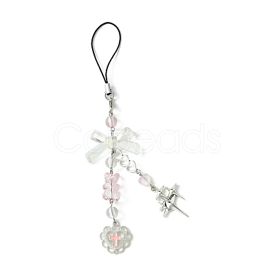 Acrylic Mobile Phone Straps HJEW-FZ00017-03-1