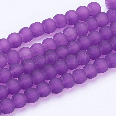 Baking Paint Transparent Glass Bead Strands GLAA-S031-6mm-36-1