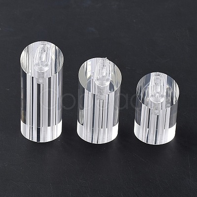 3Pcs 3 Sizes Column Jewelry Ring Display Stands RDIS-WH0016-16-1