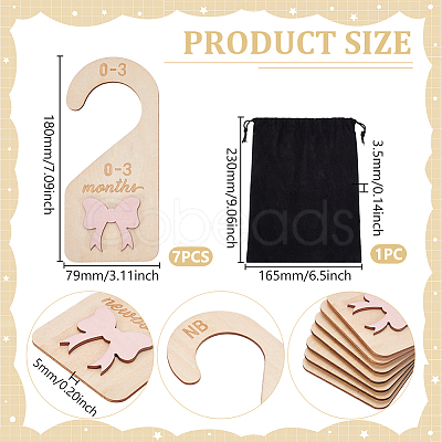 7Pcs MDF Closet Hanger Organizer AJEW-WH0752-034-1