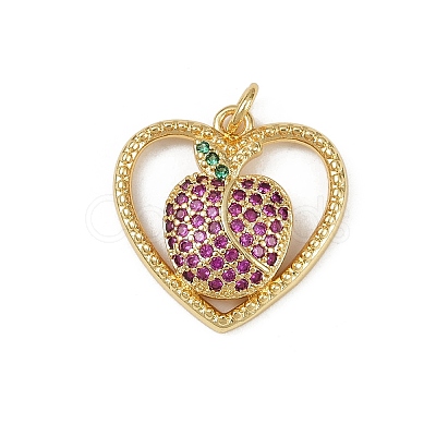 Brass Micro Pave Cubic Zirconia Pendants KK-S528-17G-1