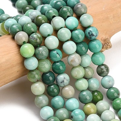 Natural Green Grass Agate Beads Strands GG-CBA007A-B03-6mm-1