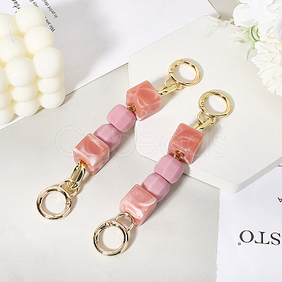 2Pcs Square Resin Beaded Bag Extension Chains PURS-GF0001-07C-1