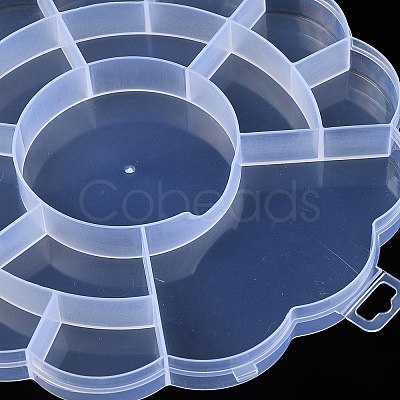 17 Grids Flower Plastic Bead Containers AJEW-YWC0001-06-1
