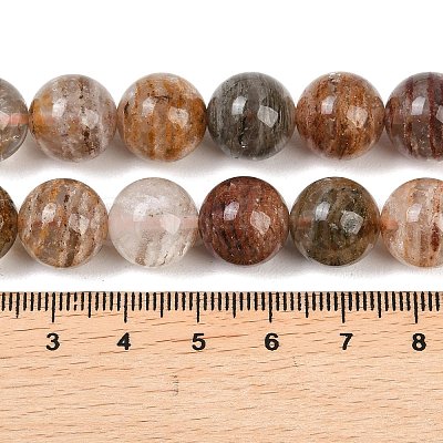 Natural Multilayer Lodolite Quartz Beads Strands G-Z133-A02-12mm-02-1