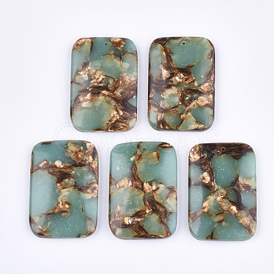 Assembled Natural Bronzite and Synthetic Aqua Terra Jasper Pendants G-S329-050-1