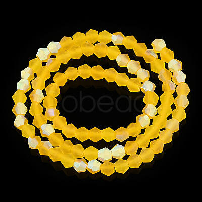 Imitate Austrian Crystal Bicone Frosted Glass Beads Strands LS-EGLA-A039-T6mm-MB22-1