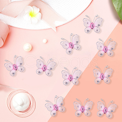 80Pcs Lace Butterfly Display Decorations DIY-CP0012-97-1