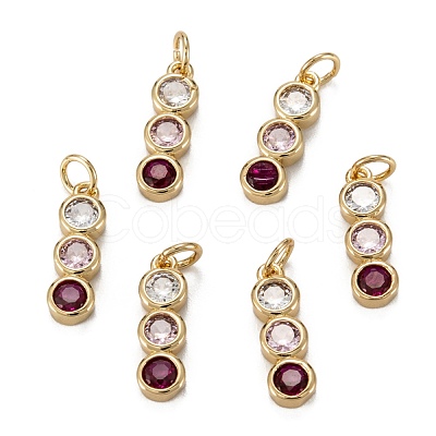 Brass Cubic Zirconia Pendants ZIRC-C024-15G-1