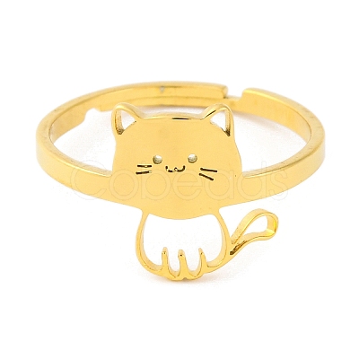 201 Stainless Steel Adjustable Ring for Women RJEW-D082-04B-1