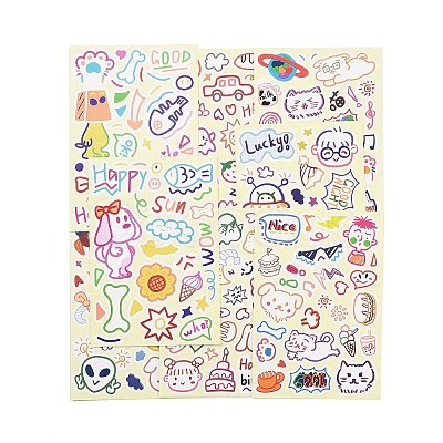 8Pcs PVC Self-Adhesive Stickers STIC-L001-03-1