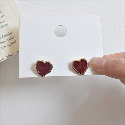 Golden Alloy Enamel Earrings for Women FS-WG85681-28-1