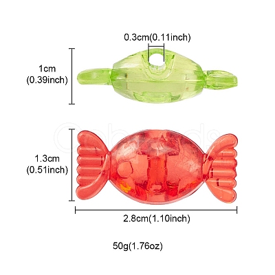 50g Transparent Acrylic Beads TACR-YW0001-68-1