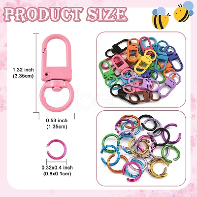 22Pcs Zinc Alloy Baking Paint Swivel Snap Hook Clasps FIND-YW0010-50-1