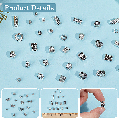 150Pcs 15 Styles Tibetan Style Alloy Beads TIBEB-SC0001-51-1