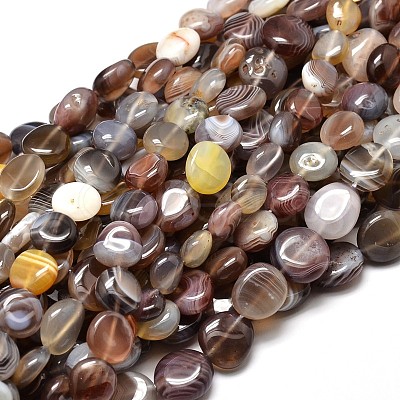 Natural Botswana Agate Nuggets Beads Strands G-J336-21-1