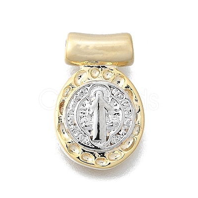 Religion Theme Brass Hammered Pendants KK-V010-09GP-05-1
