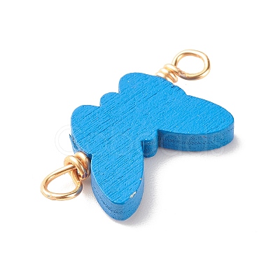 Spray Painted Wood Connector Charms PALLOY-JF01427-08-1