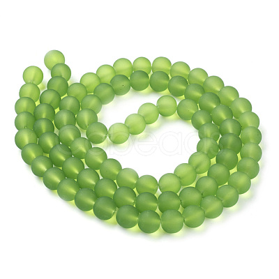 Baking Paint Transparent Glass Bead Strands GLAA-S031-6mm-34-1