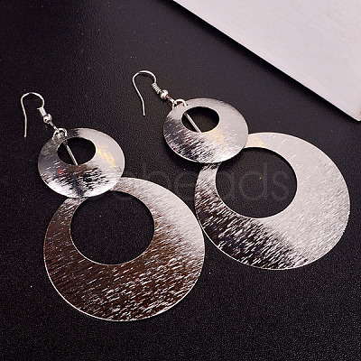 Flat Round Alloy Dangle Earrings FS-WG78CBA-02-1