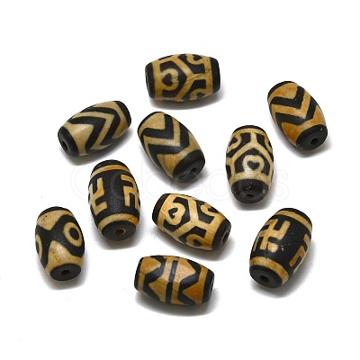 Tibetan Style dZi Beads TDZI-D010-02H-08-1