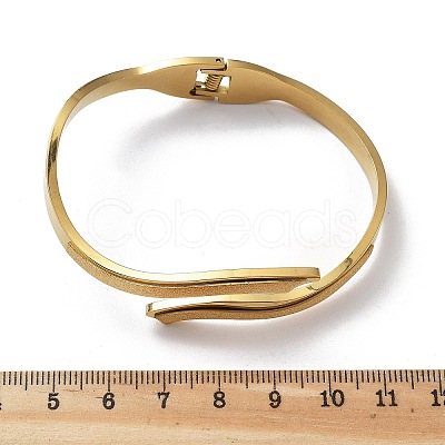 Ion Plating(IP) 304 Stainless Steel Hinged Bangles for Women BJEW-A011-22G-1