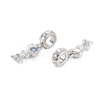 Rack Plating Alloy Enamel European Dangle Charms MPDL-N039-113-1