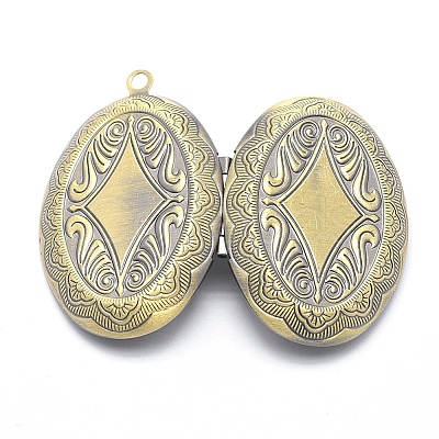 Brass Locket Pendants X-KK-F717-08AB-NR-1