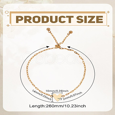 1Pc Stainless Steel Cable Chain Slider Bracelets for Women BJEW-LP0002-23A-1