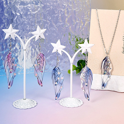DIY Transparent Resin Wing Dangle Earring Making Kit DIY-TA0010-23-1