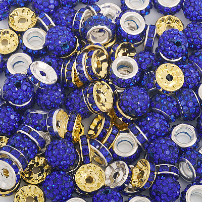 120Pcs 4Style Pave Disco Ball Beads RB-TA0001-18-1
