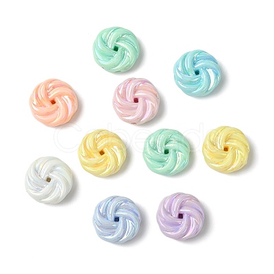160Pcs 8 Colors Opaque Acrylic Beads PACR-CJ0001-44-1