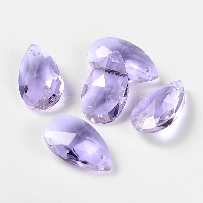 Faceted Teardrop Glass Pendants X-GLAA-O008-B09-1