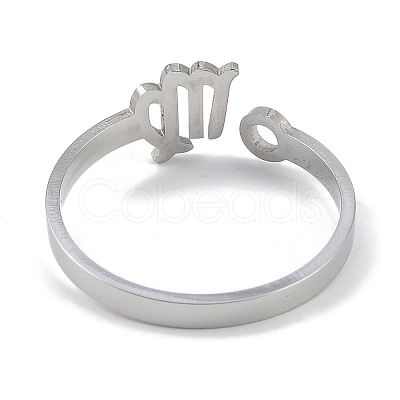 Non-Tarnish Constellations 304 Stainless Steel Open Cuff Ring for Women RJEW-L122-001P-09-1