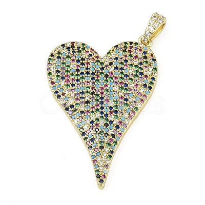 Brass Micro Pave Cubic Zirconia Pendants KK-M322-42G-01-1